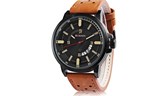 Curren Casual Watch For Men Leather Band